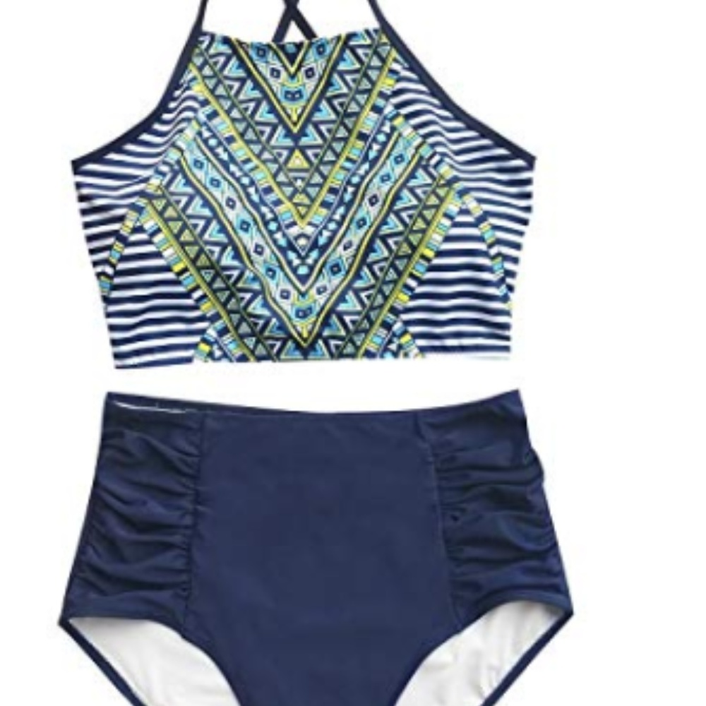 CUPSHE Women's Riddle Story Print Bikini Set Tie